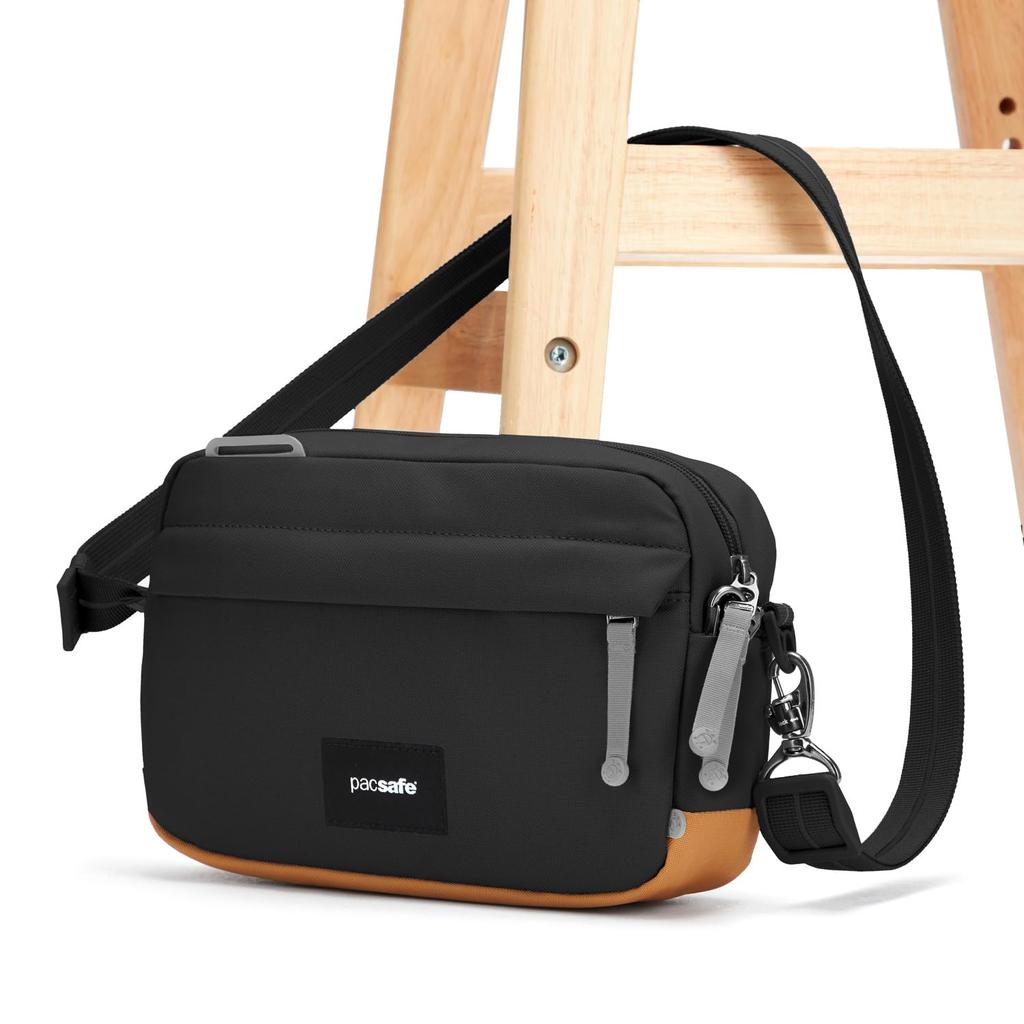 Pacsafe Go Anti-Theft Crossbody Bag, Jet Black, 2.5 liters