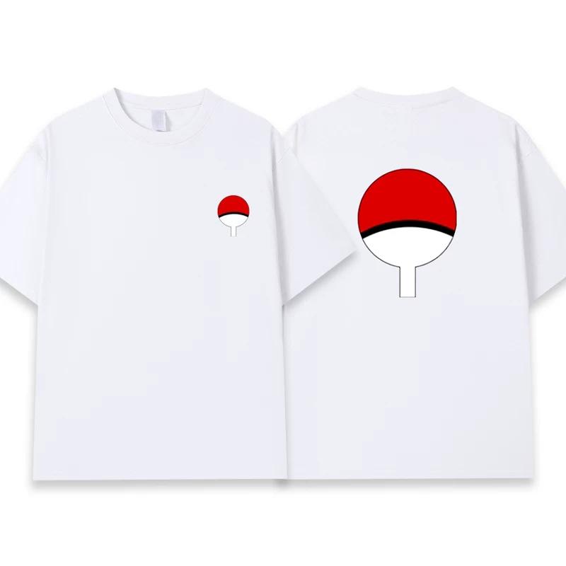Uzumaki Naruto Sasuke Childhood Same Short Sleeved Tshirt for Unisex Naruto Anime Cosplay 2026 Summer New Dressing Top Streetwear