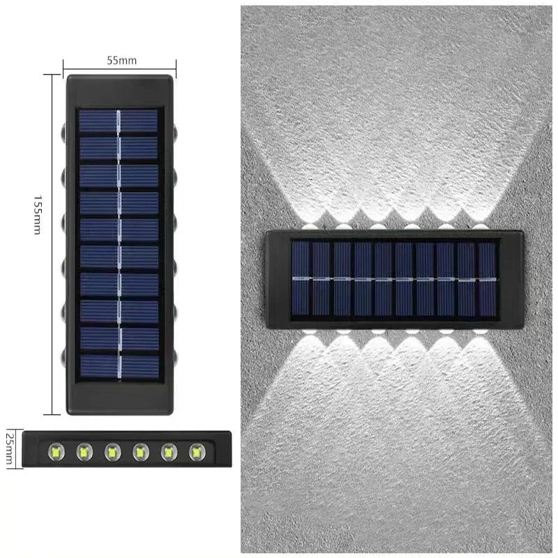 Solar Wall Lights Outdoor Warm/White Solar Wall Mount Porch Lamp Up And Down Lighting For Garden Street Landscape Balcony Patio