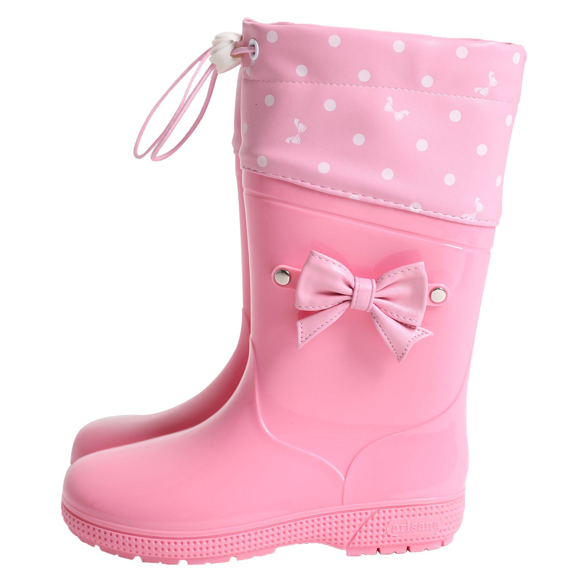 [Arisana] Rain Boots with Hood, Kids Girls, Pink, 19cm