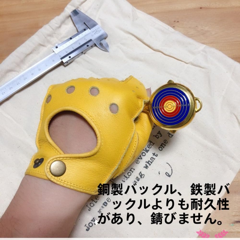Xiraivke Driving Gloves Half Finger Fingerless Leather Yellow Motorcycle Lock Driving Sports Outdoor Tactical Men Gentlemen Gifts
