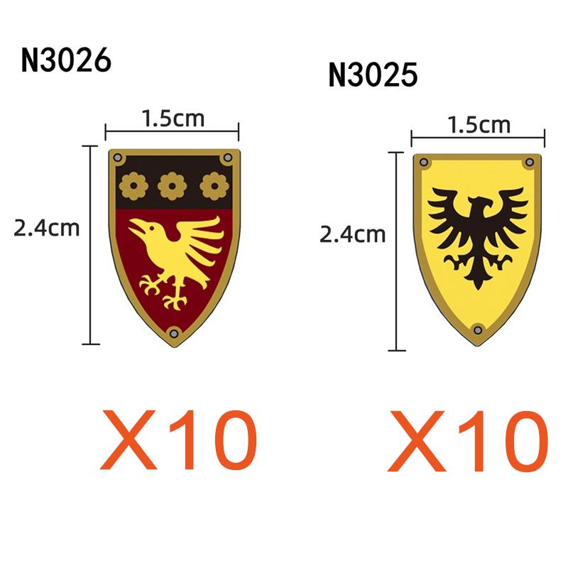 MOC Medieval Building Blocks Character Accessories Shields Armor Vests Warhorses Flags Set Mounts Toy Gifts Compatible Bricks