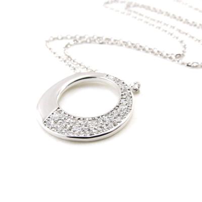 [J0164] - Silver-white 'Goddess' Silver Necklace (rhodium-plated) - 20 Mm