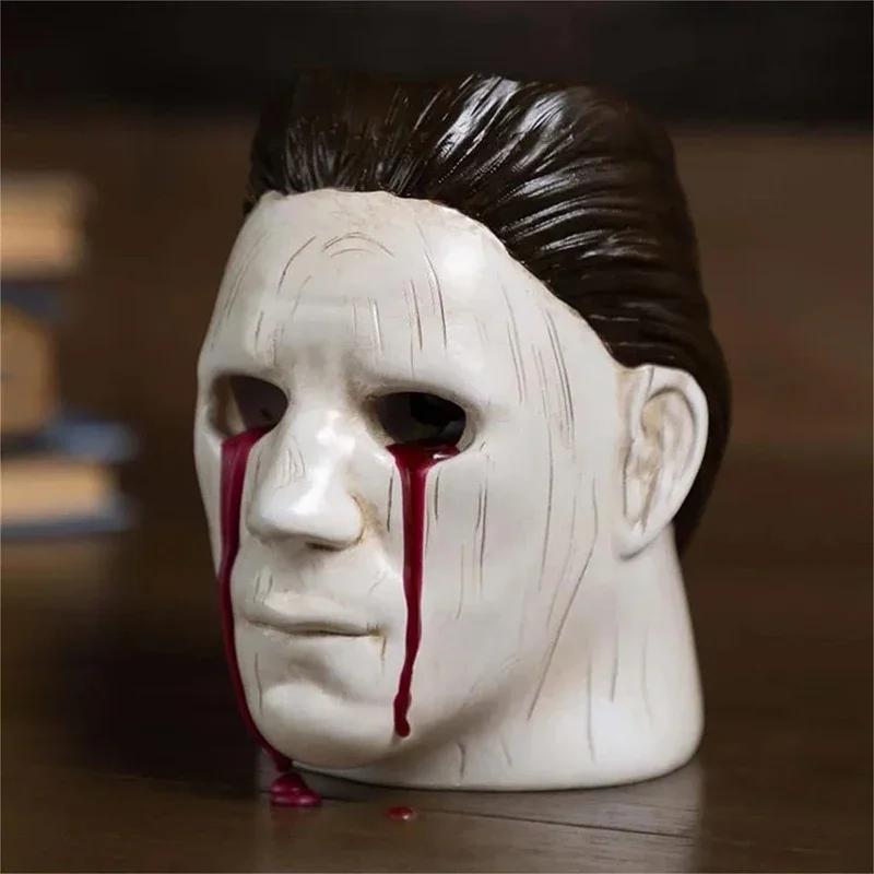 

Ваза с мужской головой Хэллоуин Жуткий подсвечник для чайной свечи с кровоточащими глазами Изделия из смолы Подсвечник Украшение