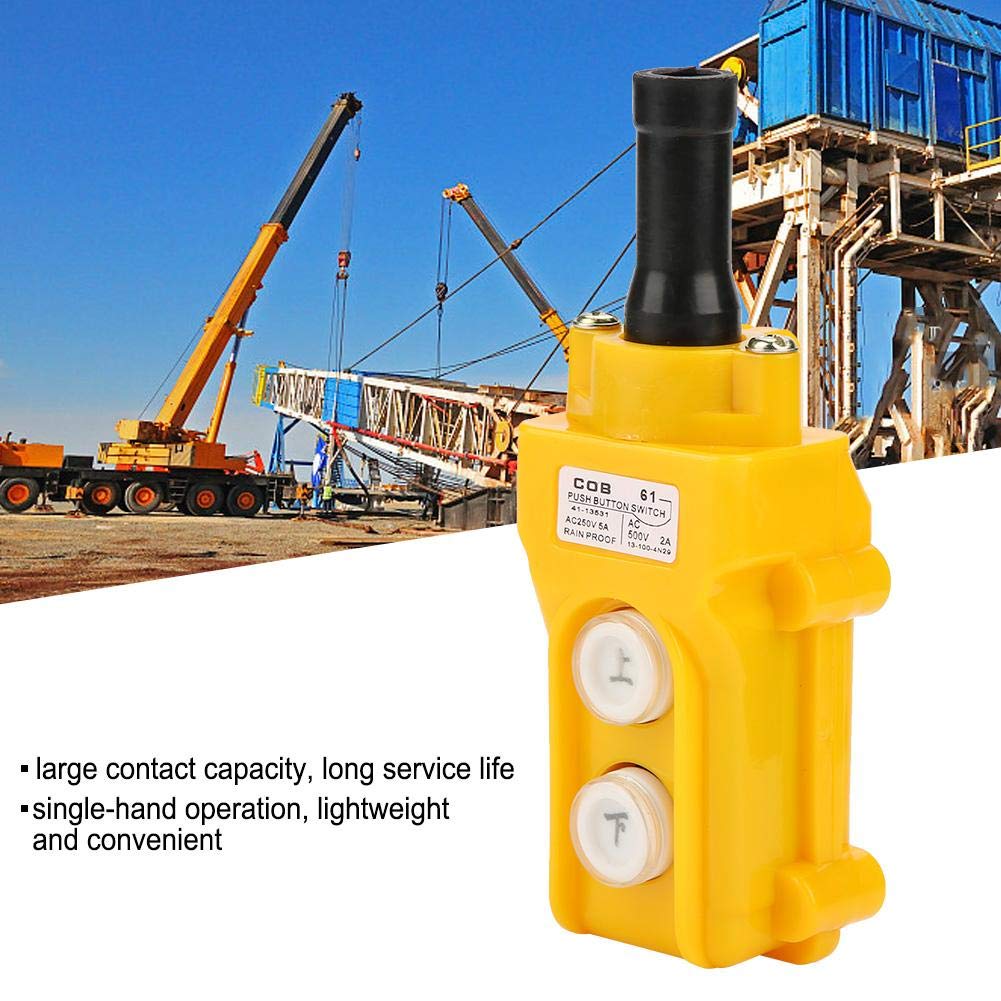 Crane Hoist Control, Crane Chain Hoist Push Button Switch Lifting Pendant Rainproof Controller