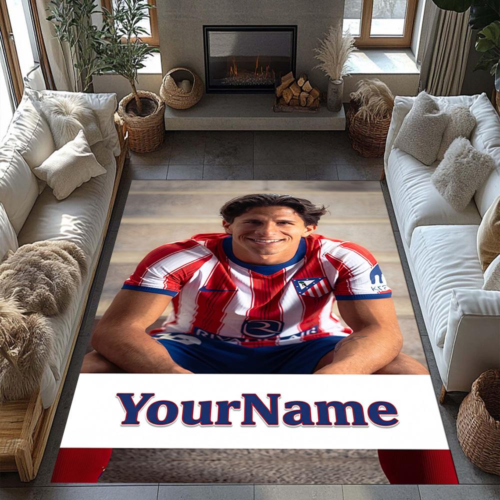 Atletico Madrid Customizable Name Floor Rug Office Rug Perfect for Outdoor Entryway Dormitory Decorate room Antislip Carpet Decorate Offices