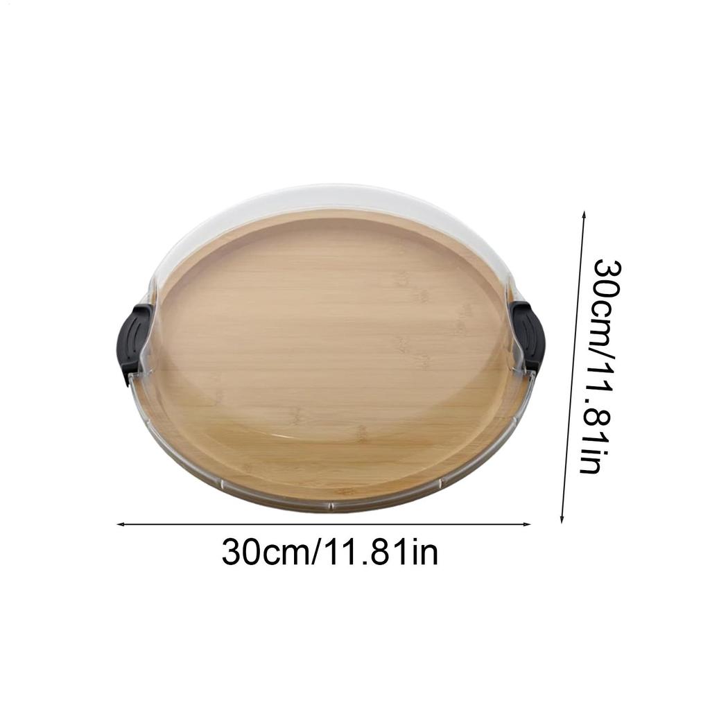 Charcuterie Boards Wooden Food Platter Portable Round Serving Boards with Lid for Party Christmas Restaurant Picnic Holiday Pool