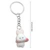 Stylish Rabbit Keychain Pendant Lovely Animal Shaped Keychains Flocking Keyring
