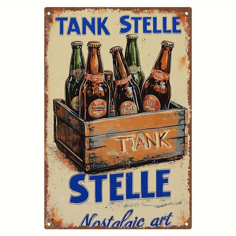 Retro Beer Theme Metal Tin Sign Bar Kitchen Wall Art Decor