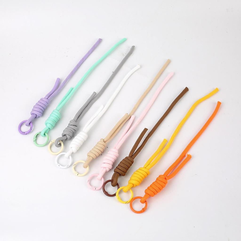 Trendy Colored Knot Braided Mobile Phone and Bag Lanyard - Handmade DIY Accessory Pendant Rope