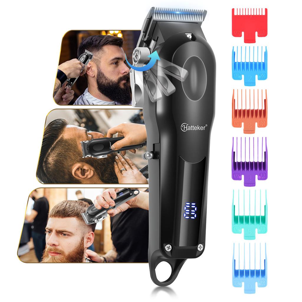 Hatteker Electric Hair Clipper Ceramic Blade LCD Display Home Professional Trimmer Grooming Kit