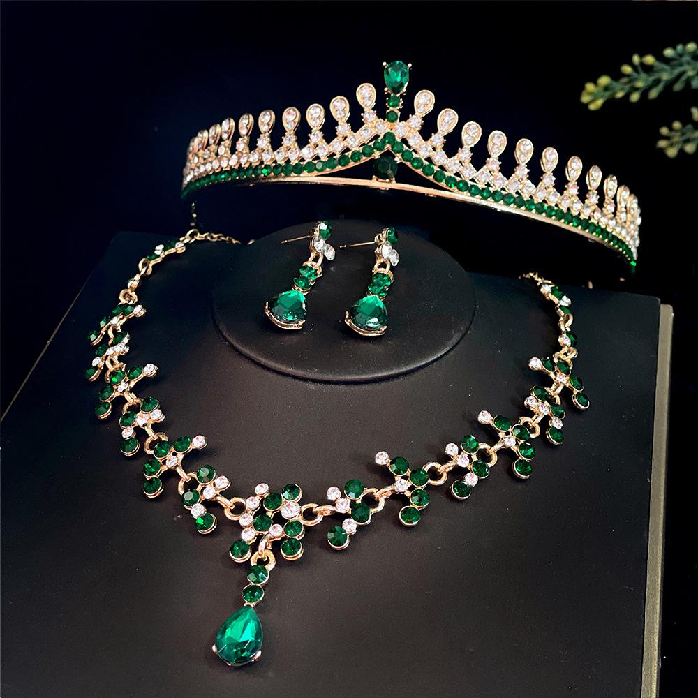 Набор из трех предметов: корона для невесты, свадебная корона, головной убор, ожерелье, серьги, корейский стиль, супер фея, аксессуары для свадебного платья