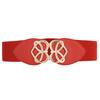Ladies Women Stretch Elasticated Waist Belt Gold Buckle Fashion