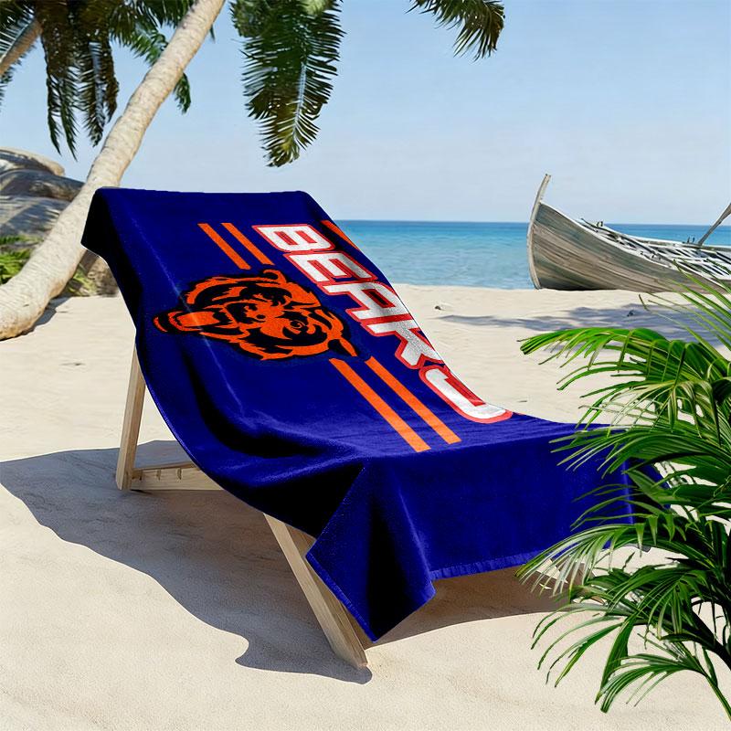 Chicago Bears Print Beach Towel, Large Soft Quick Dry Towel for Beach Camping Swimming