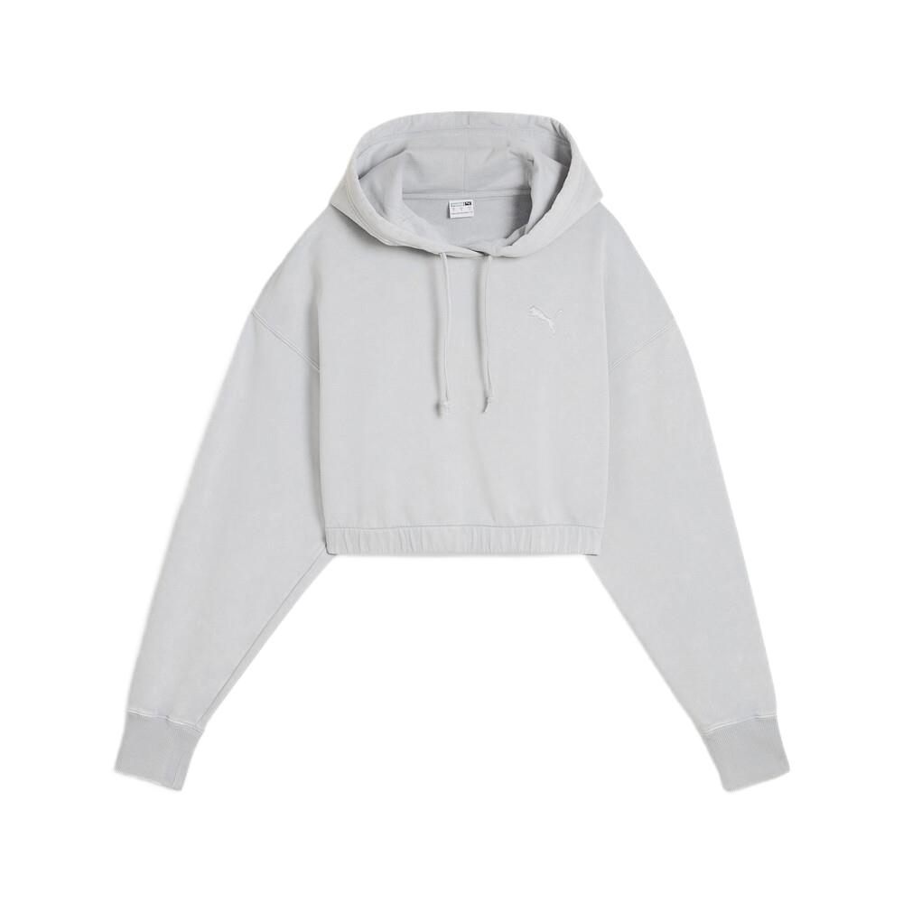 

Puma Dare Toe Midnight Motion Solid Color Short Casual Long Sleeve Hoodie Women hoodies Gray 630922-08 XS