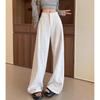 Women's High-Waisted Wide-Leg Linen Pants - White Summer Drape Style