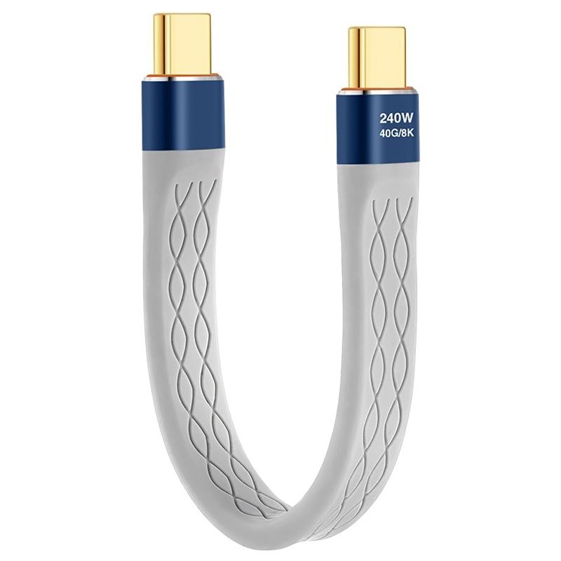 

13.3cm 240W 40Gbps Data Cable Type-C to Type-C Soft FPC Charging Cord for Most Devices