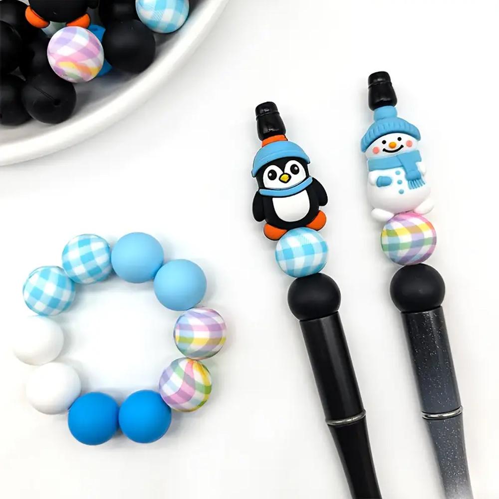 25/40PCS Winter Christmas series silicone bead set, perfect for DIY handmade crafts such as keychains, necklaces, bracelets, etc