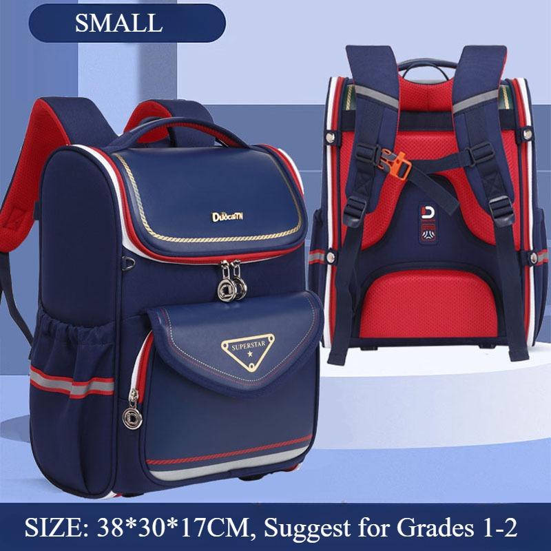 Trend Contrasting Color New School Bag for Primary School Student Grade 1-2-3 -6 Unisex Nylon Waterproof Backpack Portable High Capacity Kid's Satchel