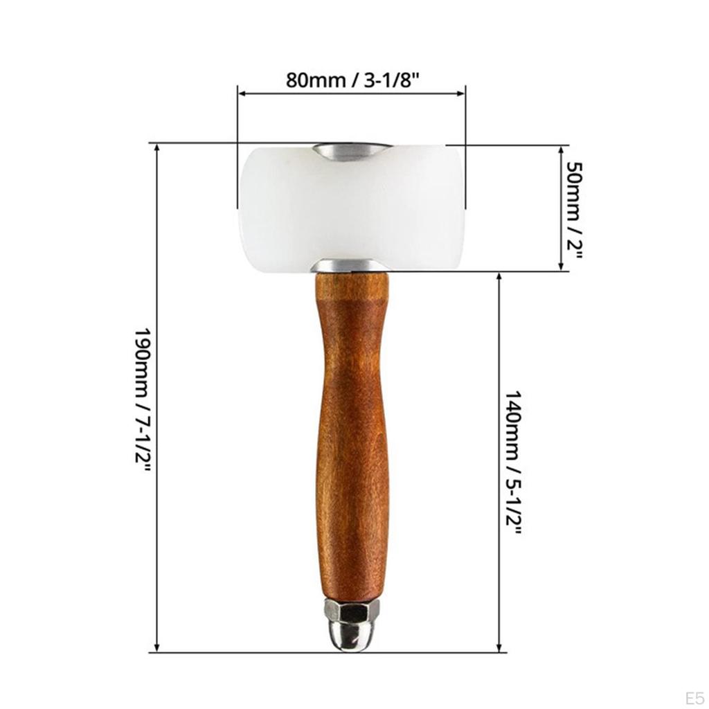 Leather Carving Hammers Leathercraft Mallet Easy To Use, Nylon Hammers, Wooden Handle