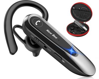 New Bee Bluetooth Single Ear Noise Remote Volume Bluetooth Dual Simultaneous Connection for Two Continuous B45 Earphones, Headset, Hands-Free Calling,