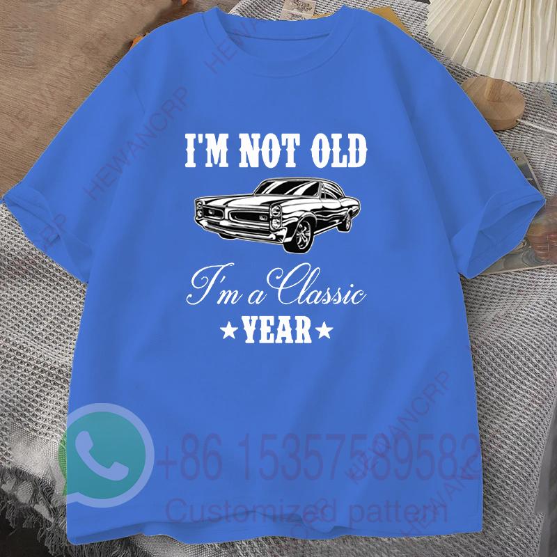 Im Not Old Herren T-Shirt Sommer Trainingsanzug Rundhals Pullover Kurzärmelig Harajuku Baumwoll Sweatshirt Lässig Atmungsaktiv Streetwear