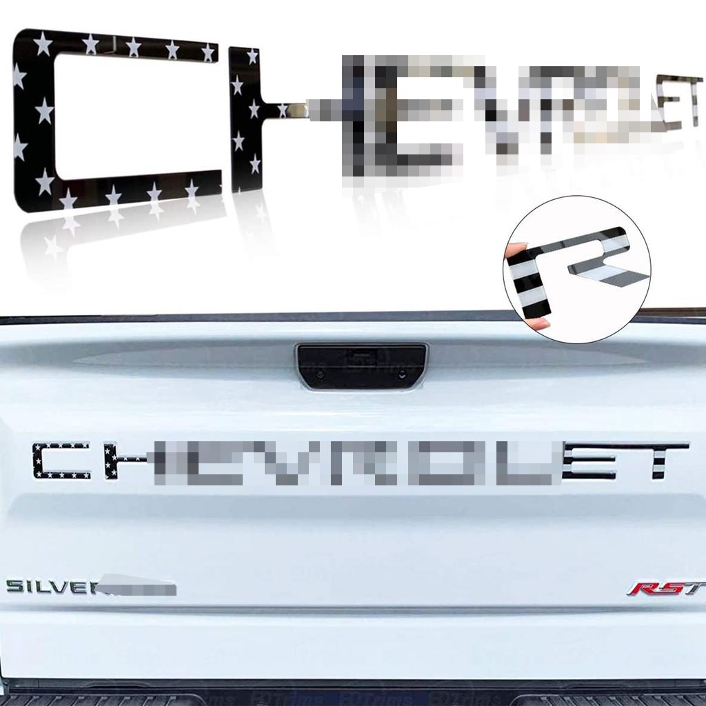 Tailgate ABS Inserts Letters Fit for  Silverado 2019-2022 3D Raised & Strong Adhesive Decals Letters Tailgate Emblems