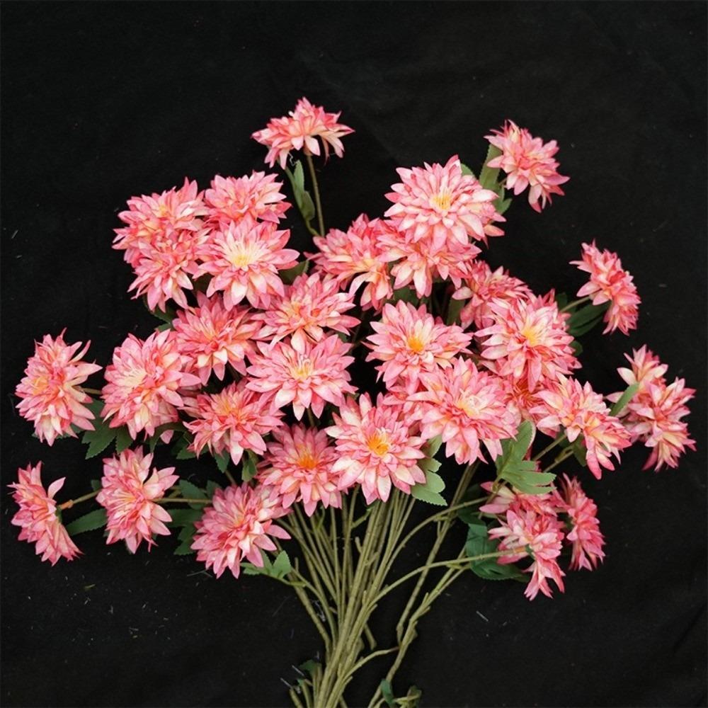 64cm Length Artificial Dahlia Flower 3 Heads Faux Flower New Simulation Flowers  Photography Props