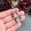 10pcs 26*11mm Enamel Halloween Charms Vampire Cross Coffin Pendants for Necklace Keychain Diy Jewelry Making Accessories