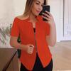 Solid Color Temperament Zipper Short-sleeved Blazer Professional Casual All-match Suit
