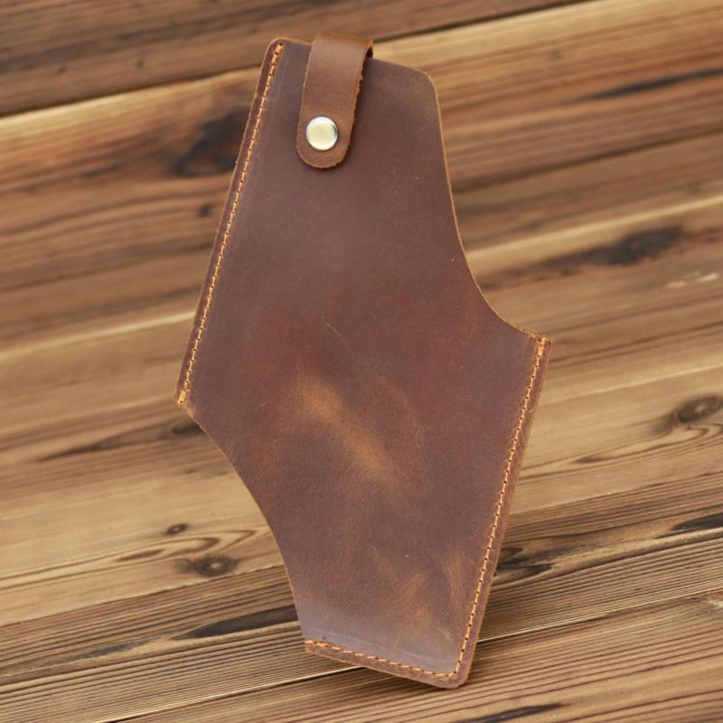 

Men s Crazy Horse Genuine Leather Phone Bag Waist Belt Wearing Vertical 18X11X1