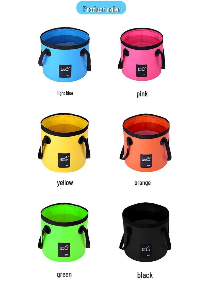 3D Waterproof Portable Folding PVC Bucket for Camping, Fishing, Car Washing & Water Storage