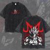Vintage Wash T-Shirt, Oversized Vegeta Graphic Tee, Anime Streetwear for Vegeta Fan