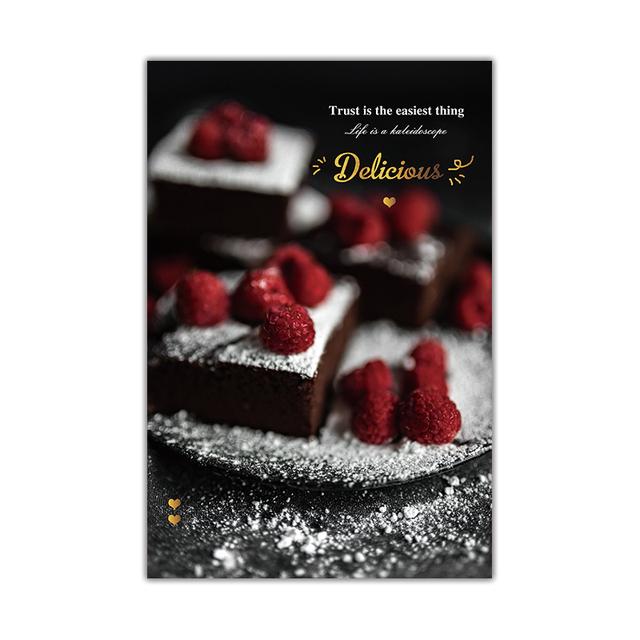 Food Poster and Print Cake Dessert Canvas Painting Wall Art Picture Kitchen Dining Room Restaurant Bakery Dessert Shop Decor