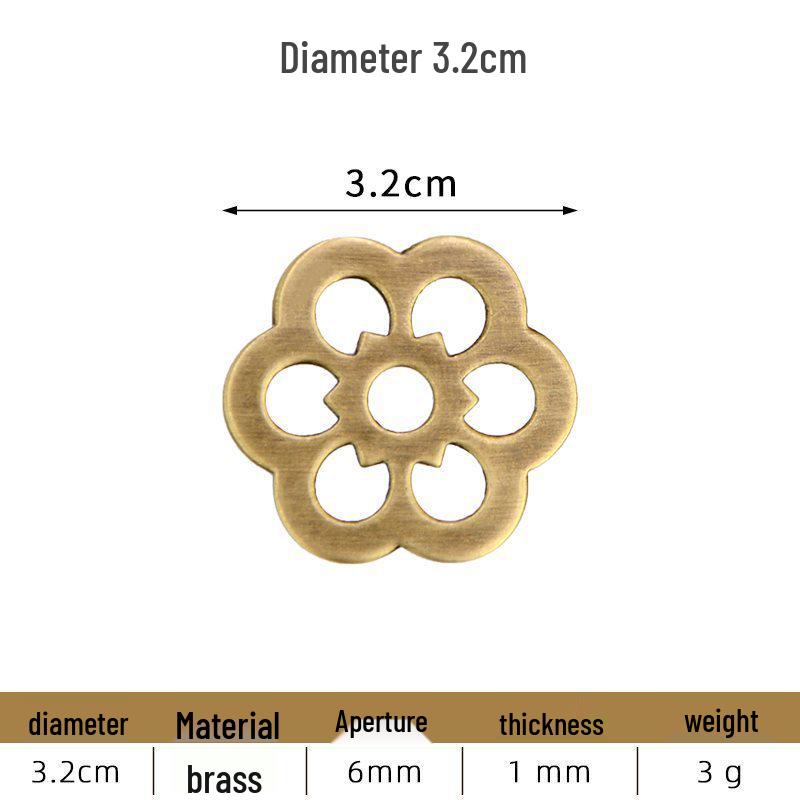 Rondelle Plate en Laiton Vintage avec Poignée Irrégulière et Plaque de Base pour Décoration de Meubles Classiques