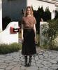 DEHEVE Half Sleeve Cable Knit [Brown]