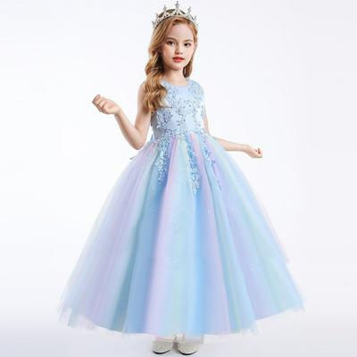 Girls Dress Dress Sleeveless Mesh Performance Host Princess Dress