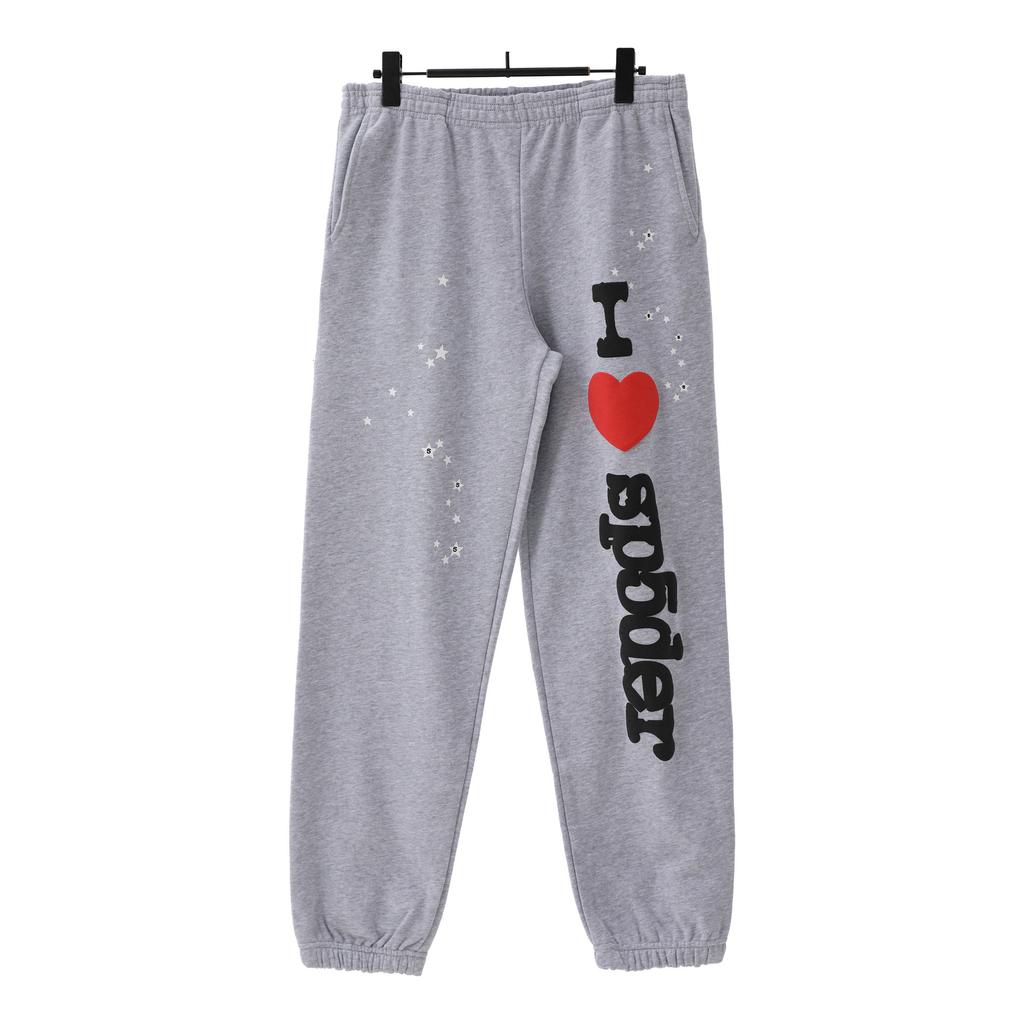 A high-quality SP5DER spider web foam printed hoodie, European and American large-size loose sweater.