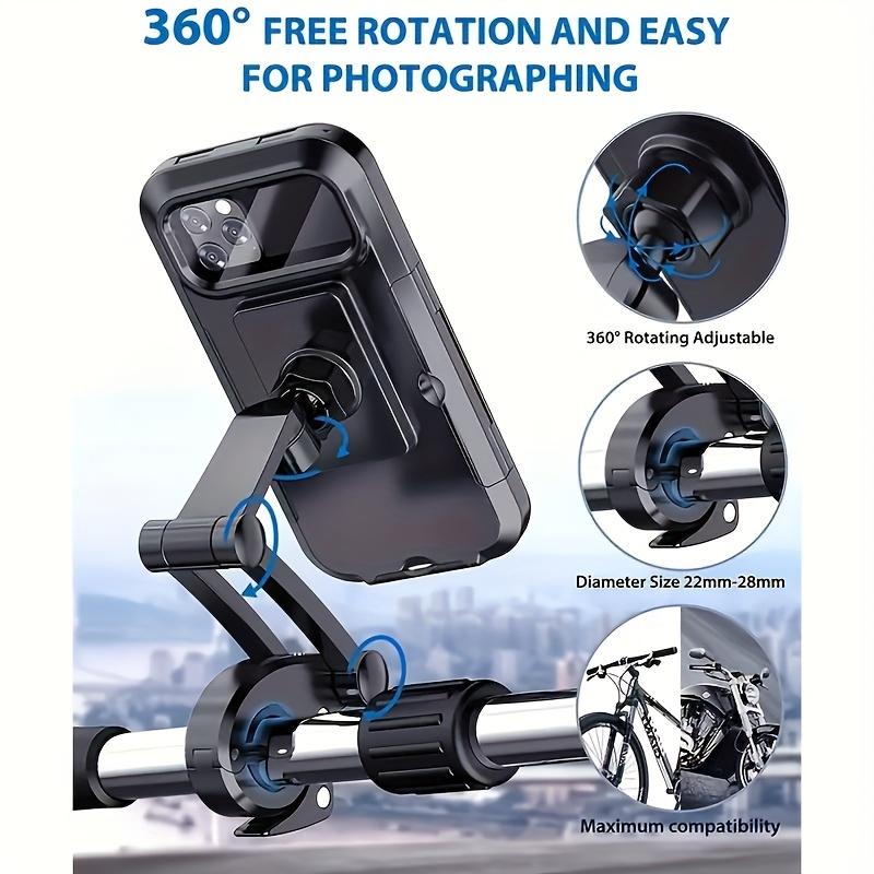 360-Degree Rotating Universal Waterproof Mobile Phone Holder | One Piece, Sturdy, Compatible with Motorcycles and Bicycles