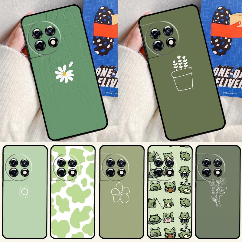 green aesthetic For OnePlus 13 13R 12 12R 11 9 10 Pro 8T 9RT 10T 10R Nord 4 CE 2 3 Lite N20 N30 Phone Case