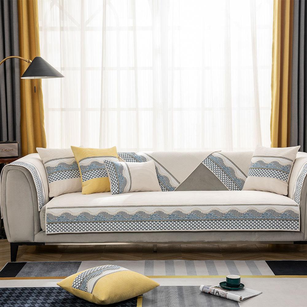 

Универсальная диванная подушка из синели Four Seasons Corn HAILANG, современная минималистичная нескользящая диванная подушка с рисунком, полотенце 70*70