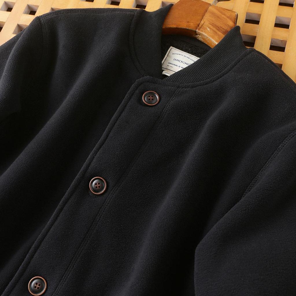 2026 New Style Double-Sided Fleece-Lined Baseball Jacket - Unisex Thickened Warm Outerwear for Autumn/Winter
