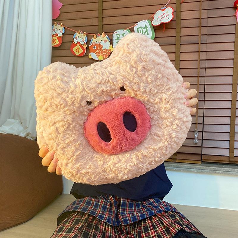 Pink Pig Plush Toy Soft Plush Fill Big Nose Pig Pillow Room Sofa Office Decoration Cushion Birthday Girl Gift