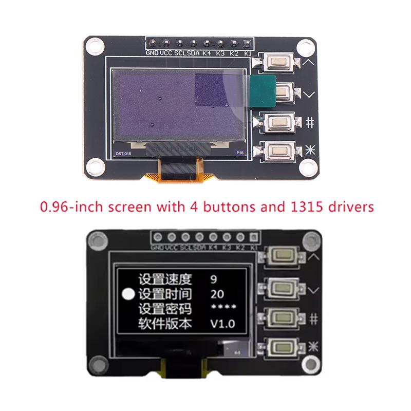 0.96-Inch Oled Display Screen White/Blue 12864 Screen Module With Matrix 4 Key Interfaces Keyboard Iic Ssd1315