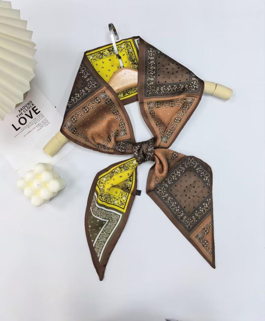 Luxuriöser Damen Lang Seidenschal Weiblich Tier Pferd Druck Dünner Schmaler Schal Tasche Haarband Band Schals Damen Halstuch