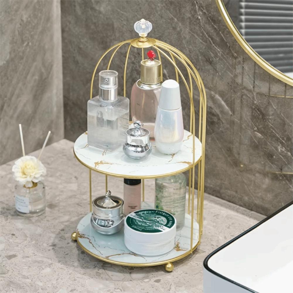 Easy To Clean Bird Cage Jewelry Rack Large Capacity Desktop Display Stand Washroom