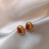 18k Gold-Plated Geometric Resin Earrings - Retro Autumn/Winter Design