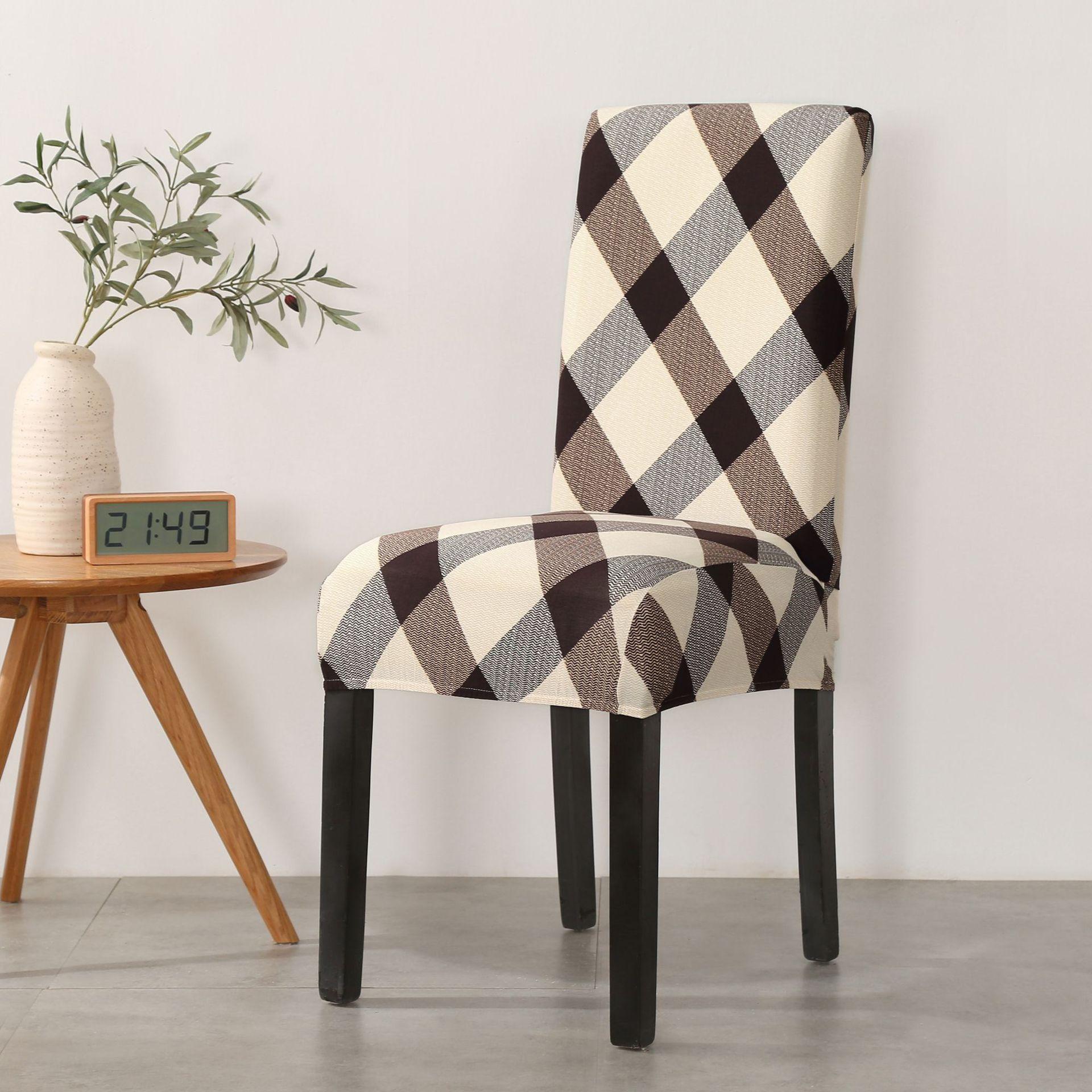 

Printed Dining Chair Cover Home Decor Elastic Chair Slipcover Modern Style Stretch Seat Covers for Office Hotel Living Room 1PC 1 piece