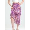 Leopard Pattern Satin Midi Length Brown Skirt