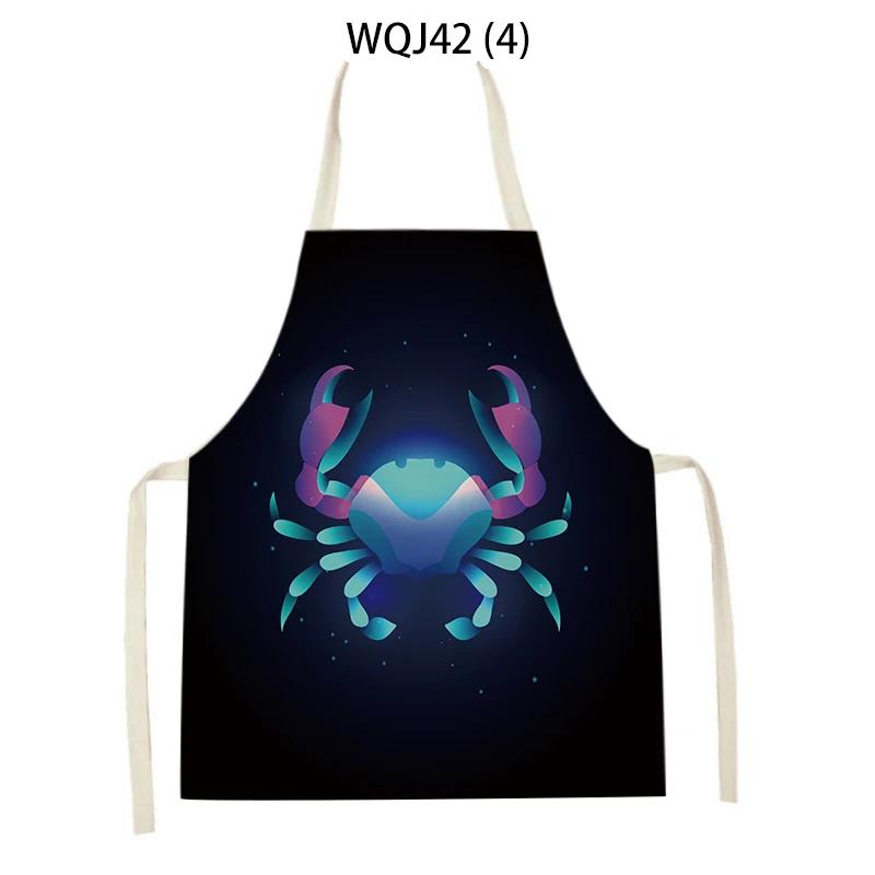 Animal Dog Bear Deer Pattern Kitchen Aprons for Adult Kids Linen Bib Home Cleaning Apron Butterfly Pattern Cooking Baking Aprons